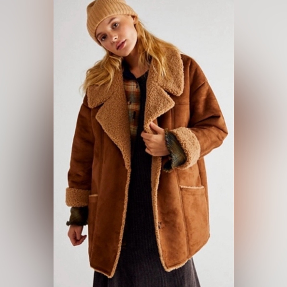NWOT-FREE PEOPLE Diogo Coat | Cinnamon|Tan
